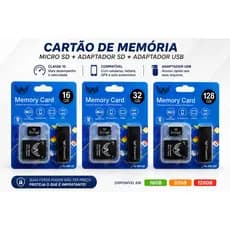 Cartão de Memória Micro Usb 16GB  32G 128GB Adaptador SD e leitor usb classe 10 ultra rapido original