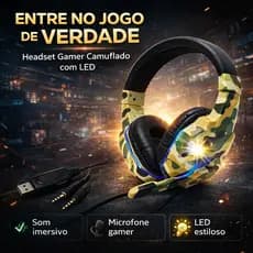 Headset Gamer LED com Microfone PS4 Xbox PC Fone Gamer