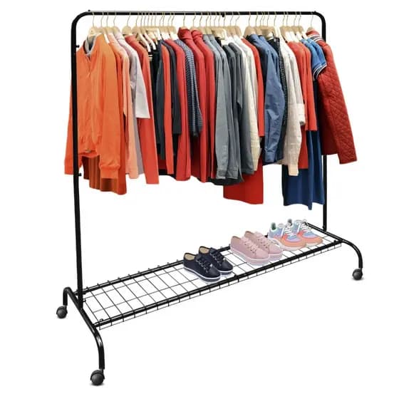 Arara Cabideiro de Roupas Com Rodinhas Para Loja Quarto Closet Organizador de Roupas Com Sapateira