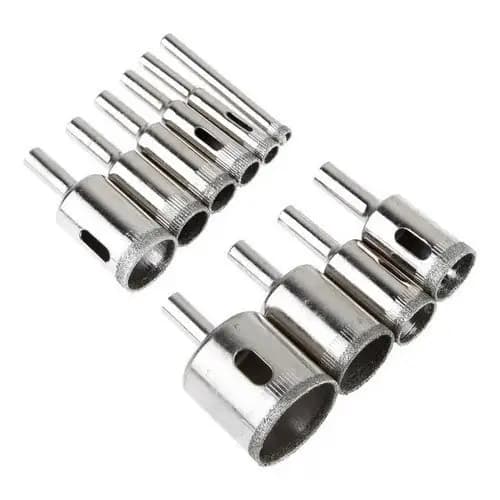 Kit 10 Brocas Diamantadas Corta Vidro Mármore Piso Cerâmica 6-30mm