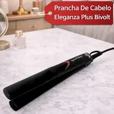 Chapinha Prancha De Cabelo Eleganza Plus Bivolt 110/220V Preta Gama