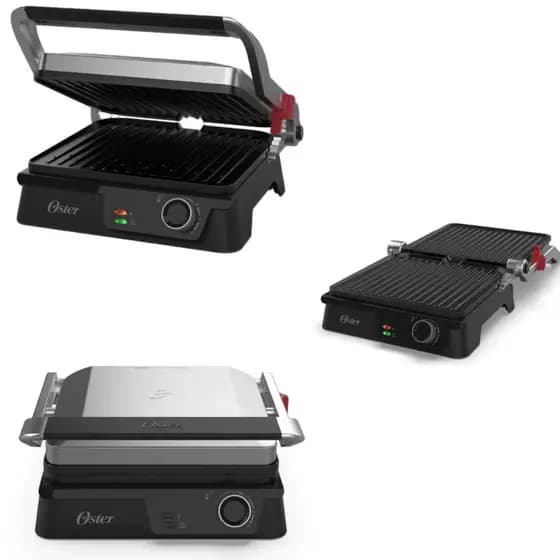 Grill e Sanduicheira Elétrico 2 em 1 Abertura em 180 Graus Oster 127V 110V OGRL610