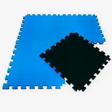 Kit 10 Tatames EVA 30mm Dupla Face Azul e Preto 100x100cm One Life Tapete para Yoga Pilates Academia