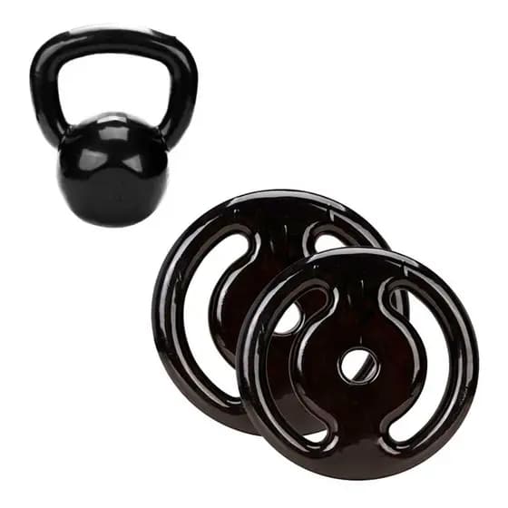 Kit Ginastica Kettlebell + Par De Anilhas