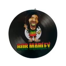 Placa Disco de Vinil Decorativo em Madeira Star - Bob Marley