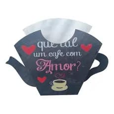 Porta Filtro de Papel para Coador de Café Decorativo - Café com Amor