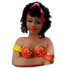 Namoradeira Decorativa Morena Grande com Faixa no Cabelo - Vermelha