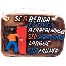 Placa de Churrasco Decorativa - Cantinho do Churrasco - Bebida, Casamento e Mulher