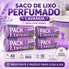 Kit Saco de Lixo Perfumado Lavanda até 400 sacos Ideal Pia Banheiro Cozinha Quarto