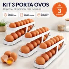 Kit 3 Porta Ovos por Gravidade Automático Organizador até 42 Unid Geladeira e Bancada