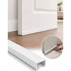 Protetor Aluminio Branco Porta Madeira Anti Inchaço de Chuva e Limpeza Casa - Varios Tamanhos