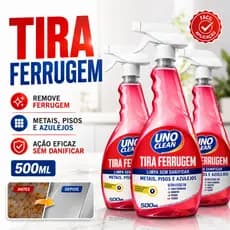 Tira Ferrugem 500ml Removedor Ferrugem Metais Pisos Azulejos Porcelanato Limpeza Pesada Spray