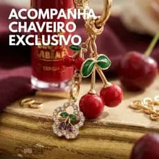 Gloss Labial Cereja Com Chaveiro Pink Grape Cherry Brilho Intenso Hidratante