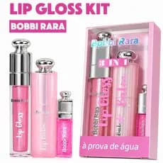 kit Labial Bobbi Rara 3 em 1 – Balm Hidratante, Gloss e Mini Gloss com Brilho