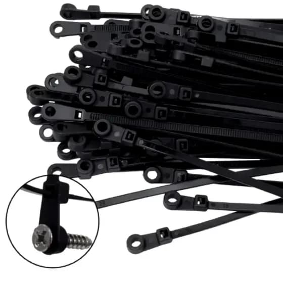 KIT 100 ABRAÇADEIRAS DE NYLON P/ PARAFUSO FIXADOR 4MMX15CM ENFORCA GATO