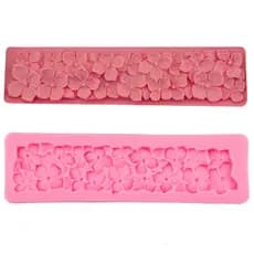 TAPETE MOLDE SILICONE FLORES FLORAL VIOLETAS FONDANT BISCUIT