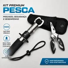 Kit Pesca Alicate Contenção Peixe + Alicate Bico Saca Anzol Qualidade Pescaria Profissional