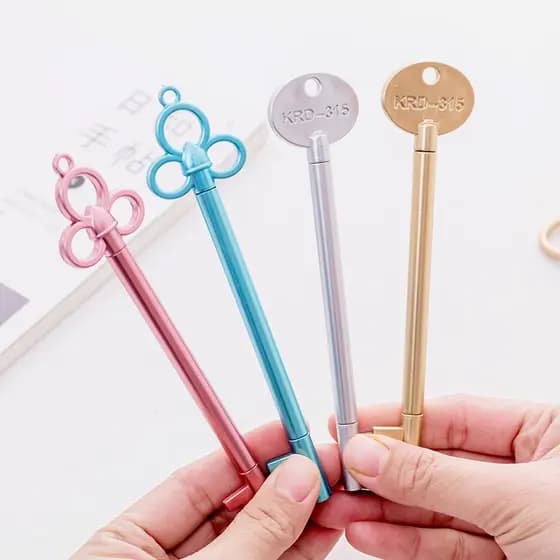 Caneta Chave - Caneta fofa/kawaii divertida ponta fina em gel - Itens de Papelaria Escritório Presente Escola