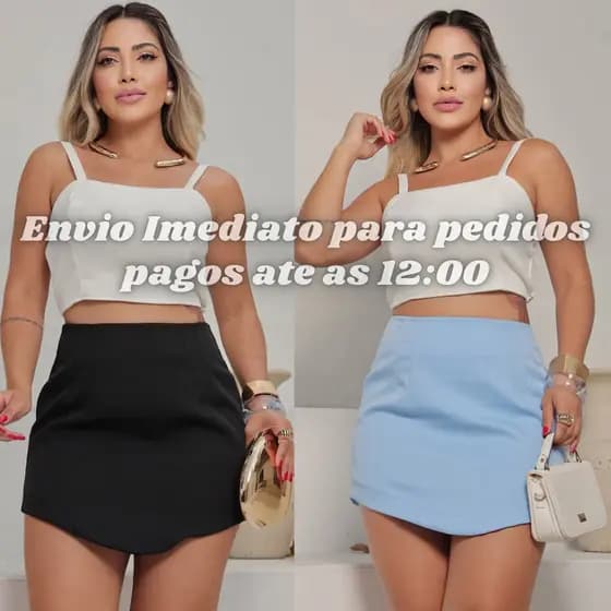Saia alfaiataria feminina Curta