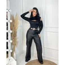 calça cargo feminina wide leg