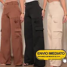 Calça cargo alfaiataria feminina
