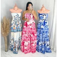 Vestido feminino Tomara que caia longo