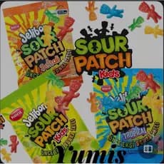 Sour Patch balas importado Kids, Melancia, Tropical, Laranja