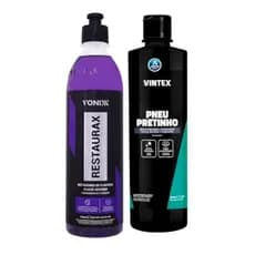 Vonixx Restaurax 500ml Restaurador De Plástico Interno Externo + Pneu Pretinho Vintex