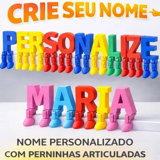 Nome Personalizado com Perninhas Articuladas | Letras Decorativas Criativas