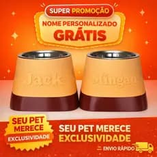 Comedouro Pet Personalizado com Nome | Tigela para Cachorro e Gato | Pote Pet Elevado Personalizável