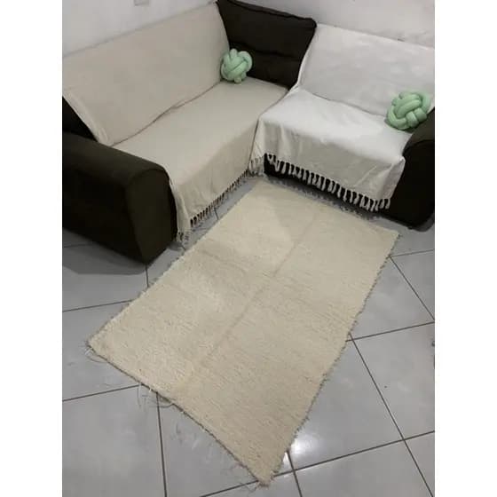Tapete  Beira Cama de Apartamento 1.0x1.50 Felpudo/Peludo Algodão  Rústico Top.