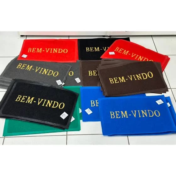 TAPETE PORTA BEM VINDO 0,40x60 CAPACHO EMBORRACHADO