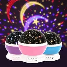 Luminária Luatek Abajur Rotativa Projetor Globo Estrela Criança Festa Original