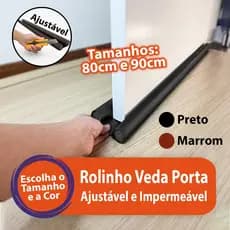 Veda Porta Rolinho Ajustável Protetor Impermeável Vedação Porta Duplo Não Entra Bicho Vento Pó