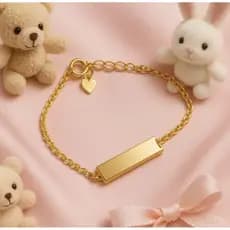 Pulseira Infantil Folhada ouro 18k, 10 Milésimos Antialérgico Menino Menina Bebê criança