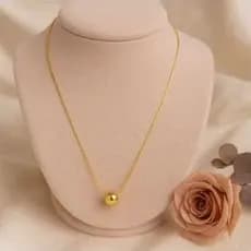 Colar de Bola Feminino Banhado a ouro 18k, 10 Milésimos Antialérgico.