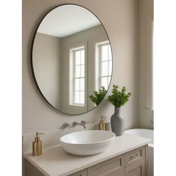 Espelho Redondo Lapidado 30cm 40cm 50cm 60cm Banheiro Lavabo Sala