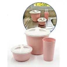 Kit Pia Cozinha Lixeira Porta Detergente Esponja Sabão Organizador Colorido Resistente Prático