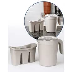 Kit Cozinha Escorredor Talheres Jarra Suco 1,8L Plástico Cozinha Organizador Pia Multiuso Colorido