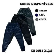 Kit Com 3 Calças De Frio Flanelada Inverno Escolar Jogger Menino Tamanhos 2 ao 8