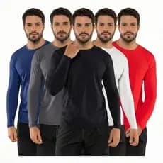 Kit 5 Camiseta UV Proteção Solar Uv50 Segunda Pele Praia Verão Lançamento Cores Sortidas