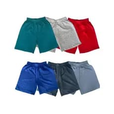 Kit 3 Bermudas Infantil Moletinho Liso Sortido Menino 2 à 8 Anos