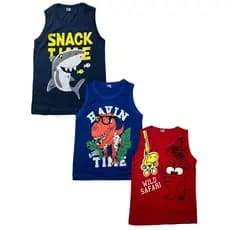 Kit 3 Camisetas Infantil Regata Desenho Algodão Personagens Sortidos