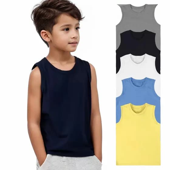 Kit 05 Camisetas Regatas Menino Roupas Infantil Verão