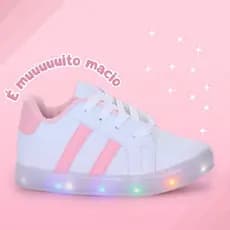 Tenis Calcado Sapato Led Infantil Juvenil Menina Com Luzinha Luz Automatica