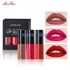 3 Pçs Batom Liquido Matte à Prova D'água de Longa Duração / labial brilho / Não Gruda em Copo