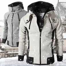 Casacos De Lã Casuais De Outono Inverno Casual Moda Com Capuz Slim Fit Zipper Jaquetas