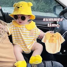 Macacão Para Bebês Recém-Nascidos De Manga Curta Winnie the Pooh Cotton Pattern Summer Style 0-24M