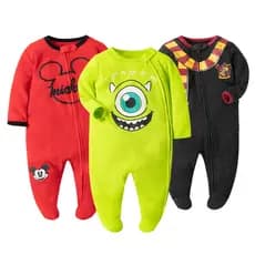 Pijama De Manga Comprida Com Zíper Para Bebês Recém-Nascidos , Macacão Stitch Impresso