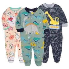 Macacão Carter Jumpsuit Baby Manga Longa Zipper Algodão Recém-Nascido Roupa De Sono Sleepsuit 0-12M